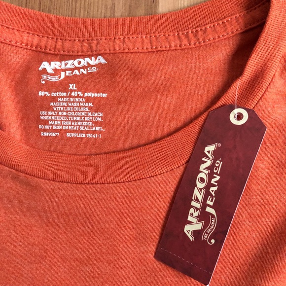 NEW Arizona Crewneck Tee Shirt XL Orange Men’s - Picture 2 of 13